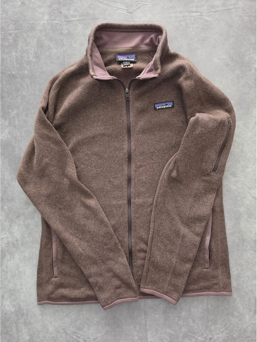 Patagonia Better Sweater Full Zip Fleece Jacket Women's Large Brown Mauve.